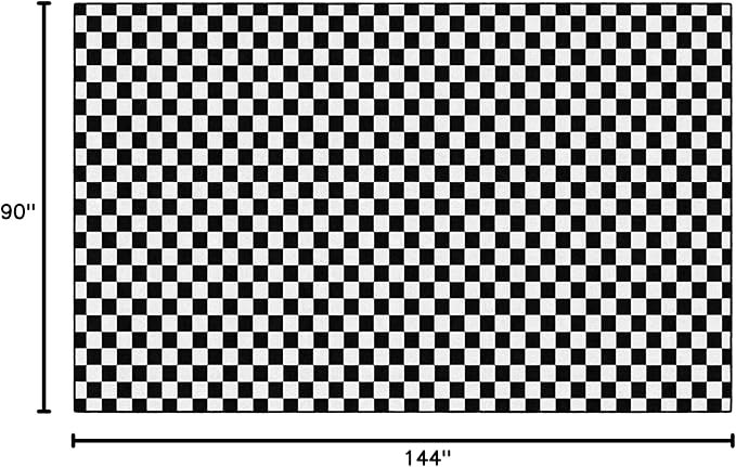 Flagship Carpets Schoolgirl Style Black and White Checkerboard Educational Area Rug for Kids Room Seating Décor, Children's Classroom, Play Carpet for Teaching and Playroom, 7'6" x 12'