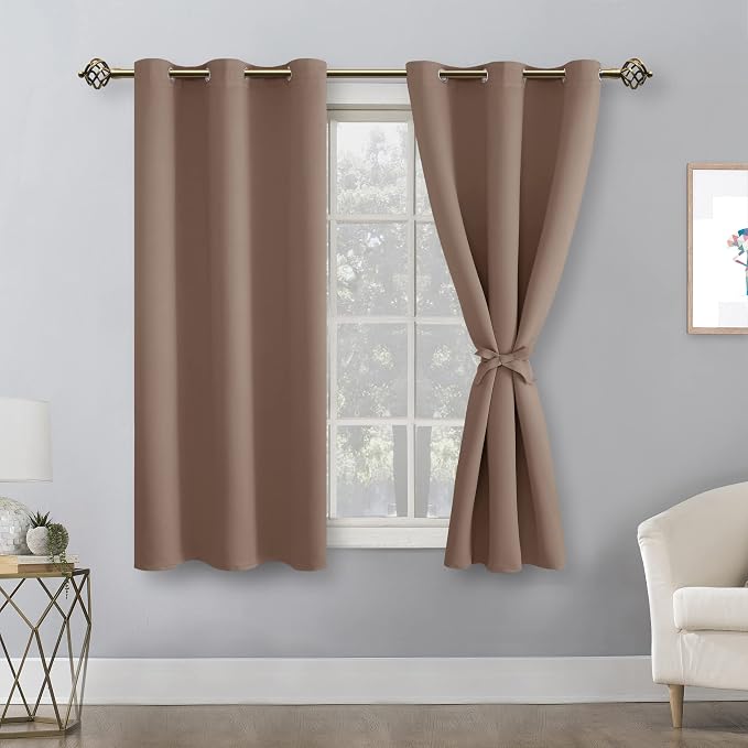 Blackout Curtains for Bedroom, Cappuccino, 42 x 54 Inch, 2 Panels | Thermal - Image 8