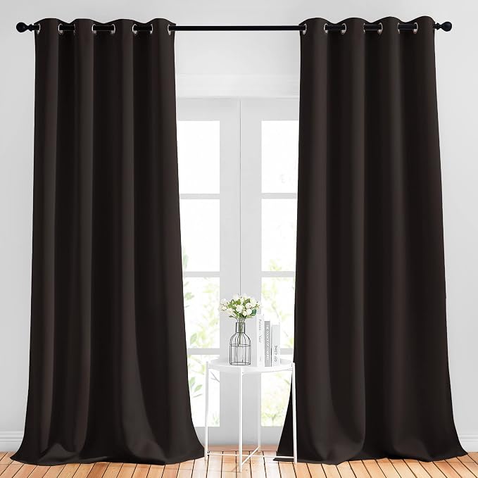 NICETOWN Blackout Toffee Brown Curtains & Drapes 90 inches Long by NICETOWN