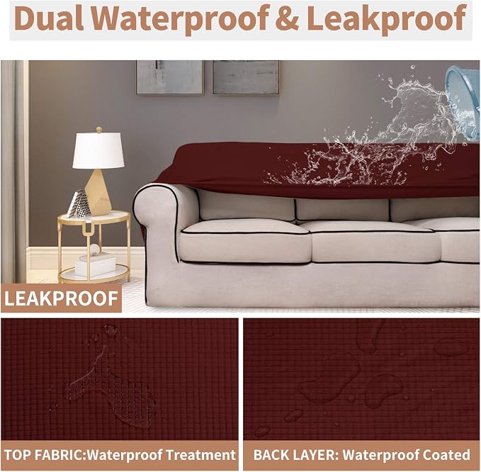 Easy-Going 100% Waterproof Couch Cover, 3 Cushion Oversized Sofa Cover | - Image 3