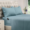 DREAMCARE Queen Sheet Set – 4 pcs Cooling Sheets – up to 21” Extra Deep Pocket Queen Sheets – Hotel Luxury – Superior Softness 100% Microfiber with Side Pocket - Mineral Blue