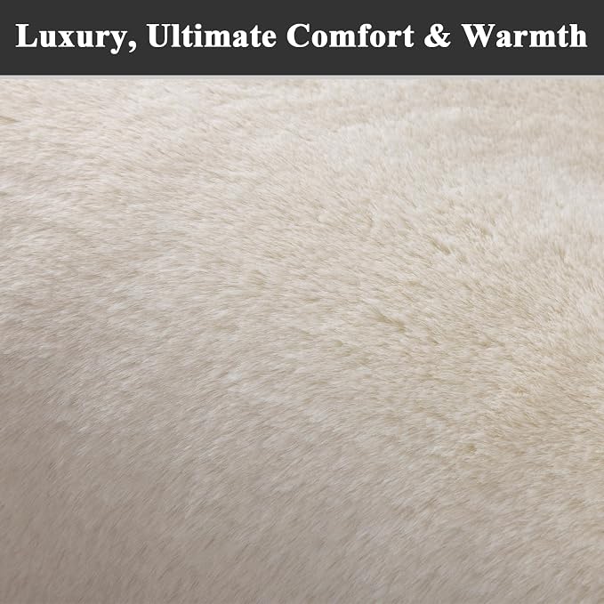 SHACOS Extra Soft 4x6 Faux Rabbit Fur Area Rugs - Image 6