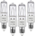 VINACO E11 Bulb, JDE11 120V 75W Halogen Light Bulbs, T4 Mini Candelabra Base, High Output 1150lm, Warm White 2700K, Dimmable, 4-Pack for Ceiling Fan Light Bulbs