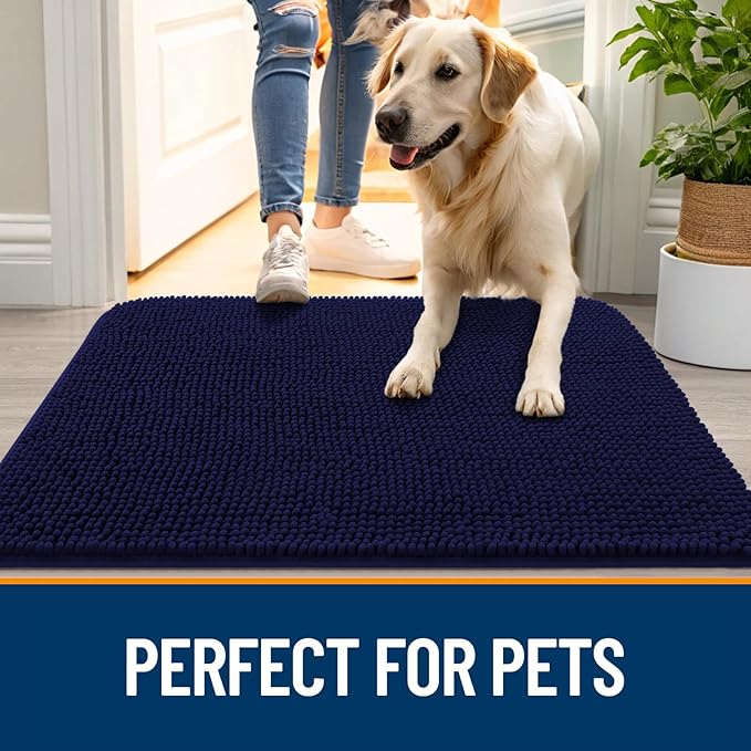 OLANLY Dog Door Mat for Muddy Paws 59x35, Super Absorbent Chenille Mud Mat | - Image 6