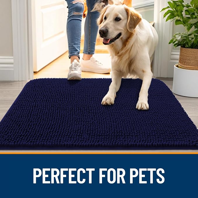 OLANLY Dog Door Mat for Muddy Paws 47x20, Super Absorbent Chenille Mud Mat | - Image 6