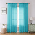 Chyhomenyc Turquoise Sheer Curtains 84 Inches Long by Chyhomenyc