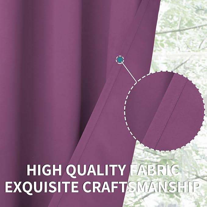 BGment Room Darkening Curtains 54 Inches Long - Grommet Thermal Insulated Drapes Window Treatment Curtains for Bedroom, 2 Panels, 38 x 54 Inch, Eggplant Purple