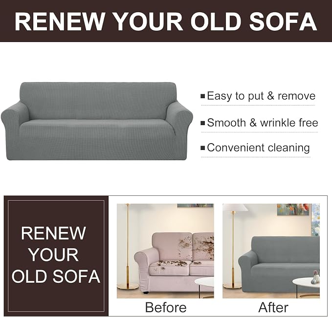 U-NICE HOME Loveseat Cover Stretch Couch Cover Sofa Slipcover, 1-Piece Sofa - Image 5
