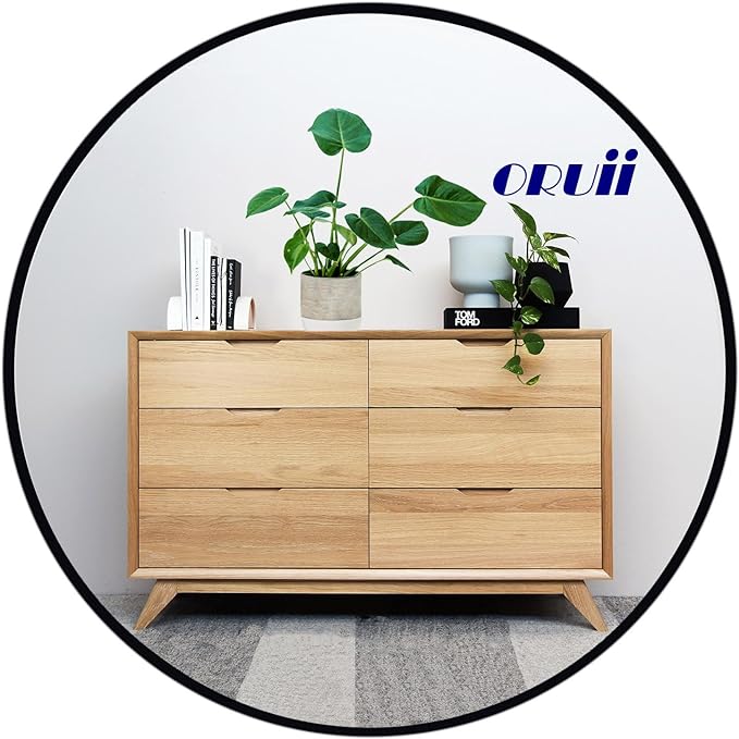 Black Circle Mirror, 20 inch Round Mirror, Black Bathroom Mirror Circular, Round Wall Mirrors for Living Room, Bedroom, Bathroom, Washroom, Rustic, Vanity.