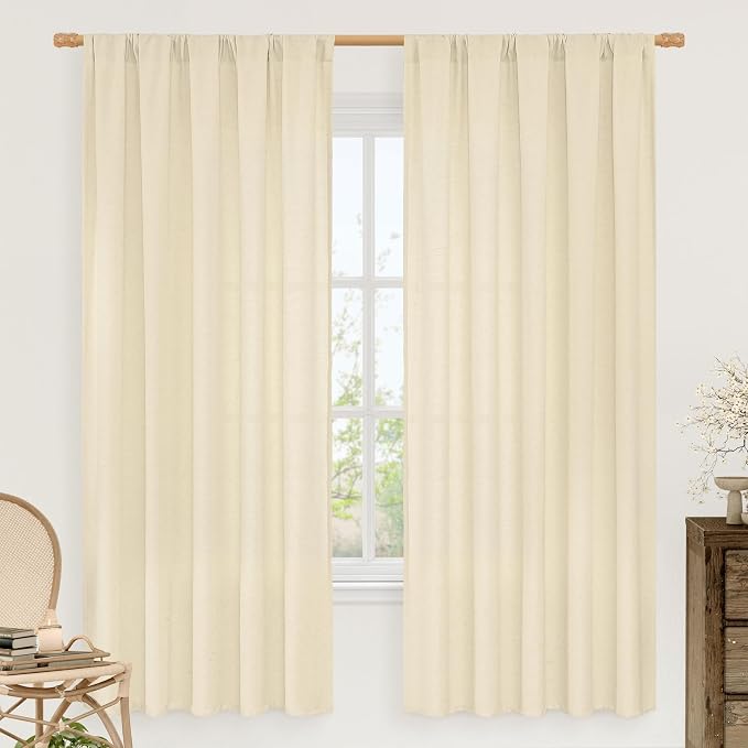 Light Filtering 72 Inch Linen Curtains by LAMIT