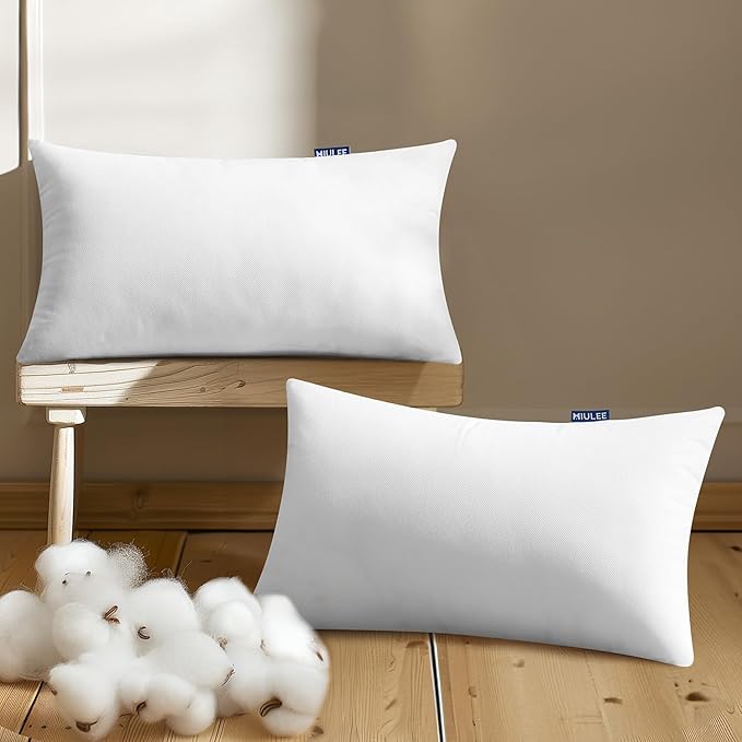 MIULEE Pillow Insert 12x20 Inch Set of 2 Decorative Throw Pillow Inserts | - Image 8