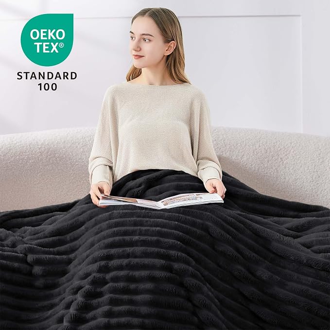 BEDELITE Ribbed Fleece Throw Blanket - Image 3