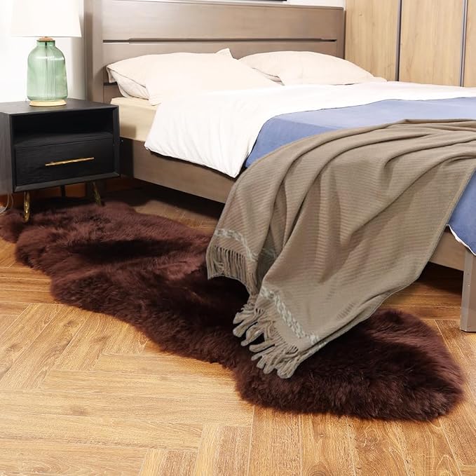 IRIWOOL Premium Genuine Fur Sheepskin Rug Real Australia Sheepskin Natural - Image 2