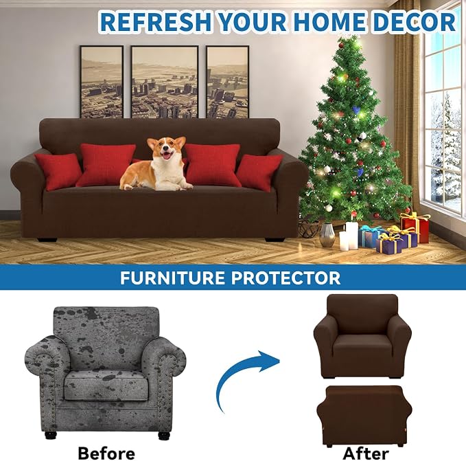 XINEAGE 2026 New Stretch Armchair Covers 1 Piece Chair Slipcovers Chair - Image 4