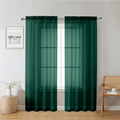 Hunter Green Sheer Curtains 72 Inches Long 2 Panels, Rod Pocket Voile Light by Lecloud