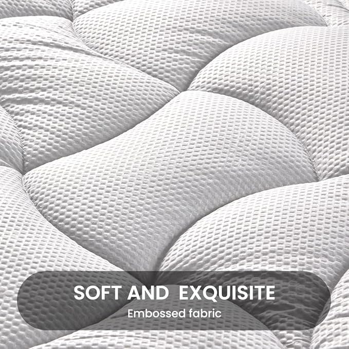 SLEEP ZONE Cooling Mattress Topper Cal King, Premium Zoned Quilted Mattress Pad, Pillow Top Mattress Protector Cover, Machine Wash Durable, Deep Pocket 8-21 inch, Silver Grey, Cal King