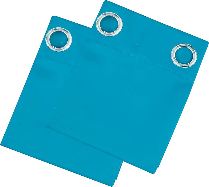 Teal Thermal Blackout Curtains/42 x 95 Inch/Set of 2 Panels Room Darkening - Image 9