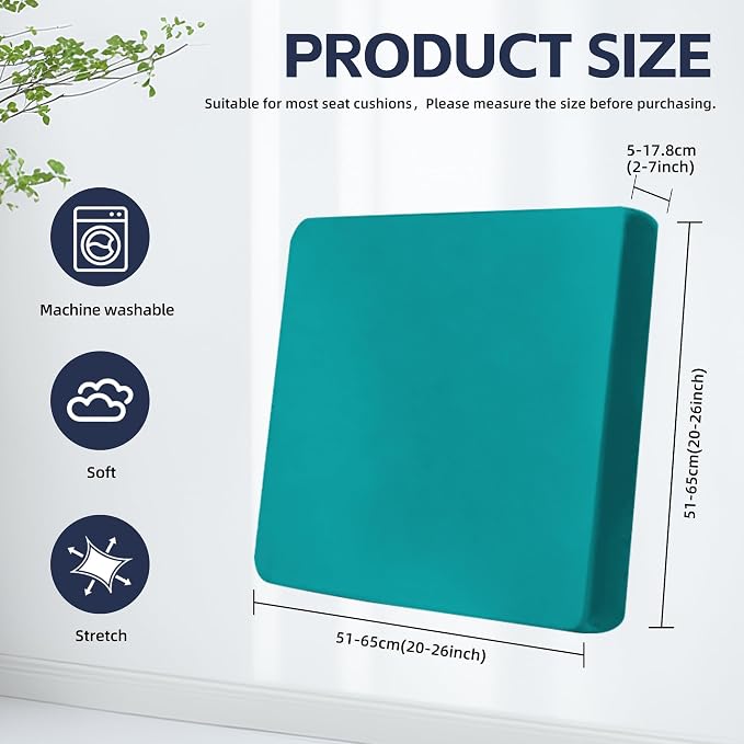 8Pcs Outdoor Cushion Covers, Elastic Patio Cushion Covers | Washable, - Image 2