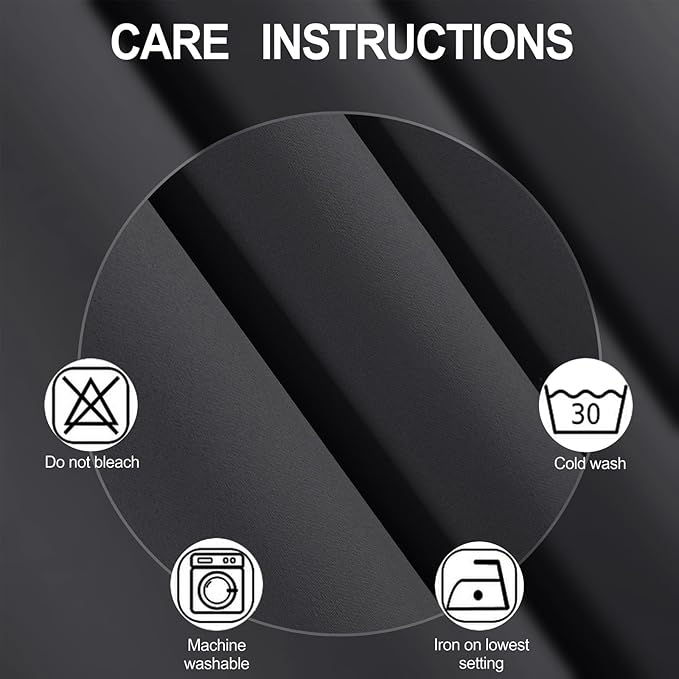 Dark Grey Blackout Curtains/38 x 54 Inch/Set of Two Panels Grommet Living Room - Image 4