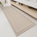 RESARE Waffle Bathroom Runner Rugs, Non Slip Boho Bath Mat 24x60 Pale Beige | by Resare