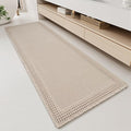 RESARE Waffle Bathroom Runner Rugs, Non Slip Boho Bath Mat 24x72 Pale Beige | by Resare