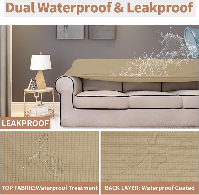 Easy-Going 100% Waterproof Couch Cover, 3 Cushion Oversized Sofa Cover | - Image 3