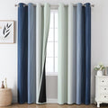 Sage Green and Navy Blue Ombre Blackout Curtains by ESTELARTEXTILER