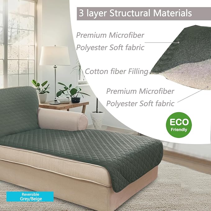 U-NICE HOME Sectional Couch Cover Chaise Lounge Cover, Pet Friendly, Elastic - Image 5