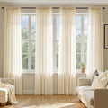 MIULEE Butter Cream Sheer Curtains 63 Inches Long 4 Panels 42 x 63 Inches | by MIULEE