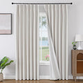 Joydeco 100% Blackout Pleated Curtains, Linen Window Curtains 2 Panel Sets 108 by JOYDECO