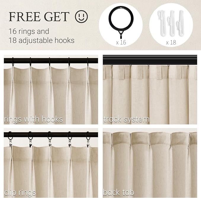 63 Inches Long Pinch Pleated Semi Sheer Curtains - Image 4