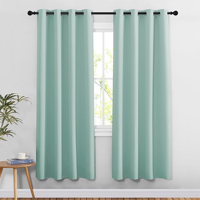 NICETOWN Aqua Blue Doorway Curtains 78 inches Long, Grommet Privacy Door by NICETOWN