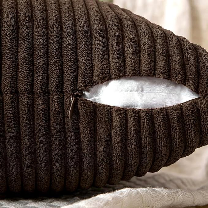 MIULEE Dark Brown Decorative Throw Pillow Covers - Image 6