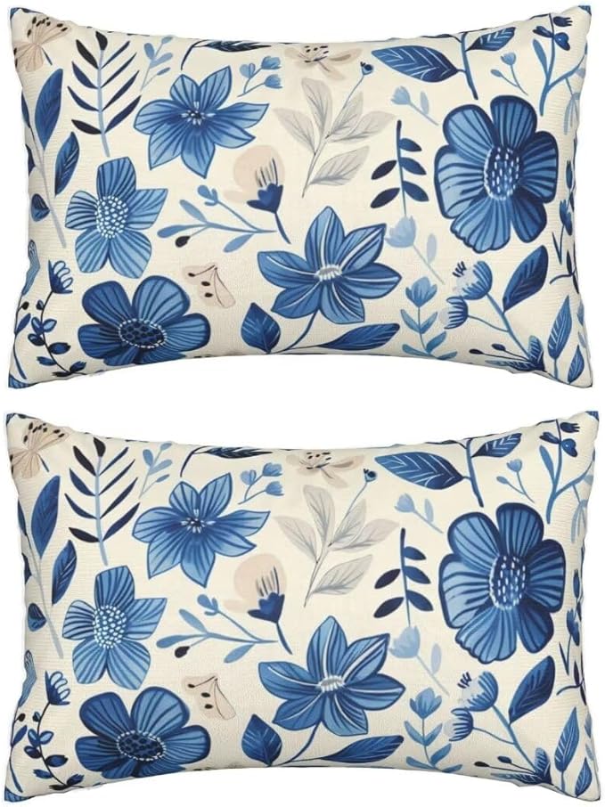 Outdoor Pillows Blue Pillow Covers 28x35 Inch Set of 2 Throw Pillow Covers, Scandinavian Throw Pillows, Lumbar Pillows Cushion Covers Decorative Pillow Covers for Couch Garden Patio Furniture J334