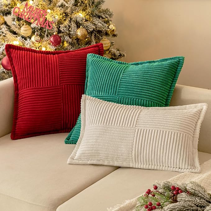 MIULEE Decorative Euro Sham Throw Pillow Covers 24x24 Inch Red 2 Pack | Boho - Image 6