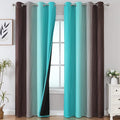 Brown and Teal Ombre Blackout Curtains by ESTELARTEXTILER
