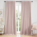 Topfinel Light Pink Linen Blackout Curtains 108 Inches Long by Topfinel