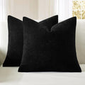 MIULEE Black Chenille Couch Throw Pillow Covers, 18x18 | Set of 2, Soft by MIULEE