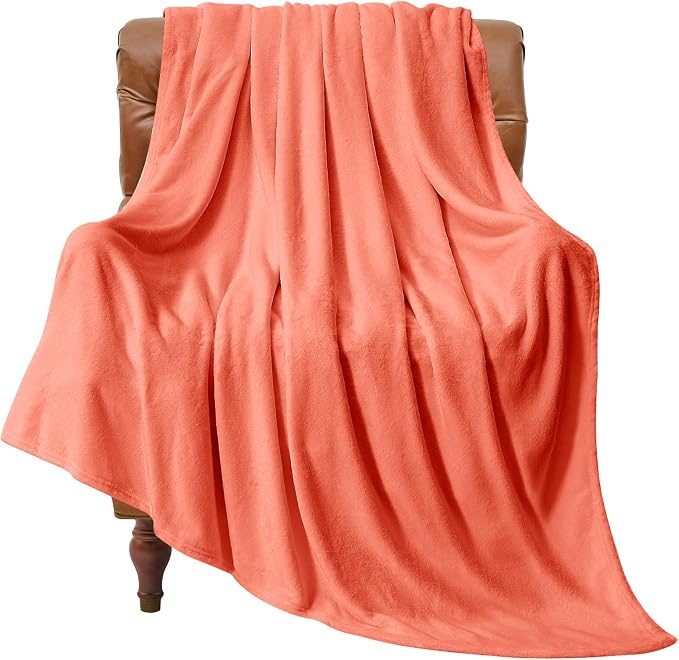 BEDELITE Fleece Blanket Soft Plush Twin Size Blanket Coral Red 60"x80" | Ultra by BEDELITE