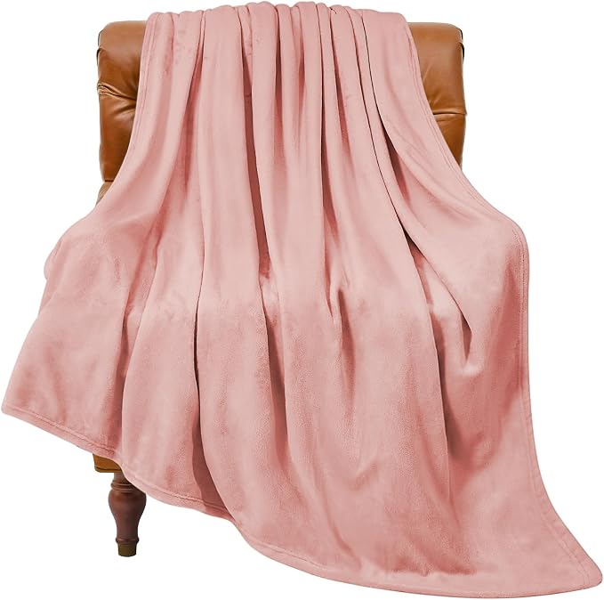 BEDELITE Fleece Blanket Soft Plush Twin Size Blanket Pink 60"x80" | Ultra Soft by BEDELITE