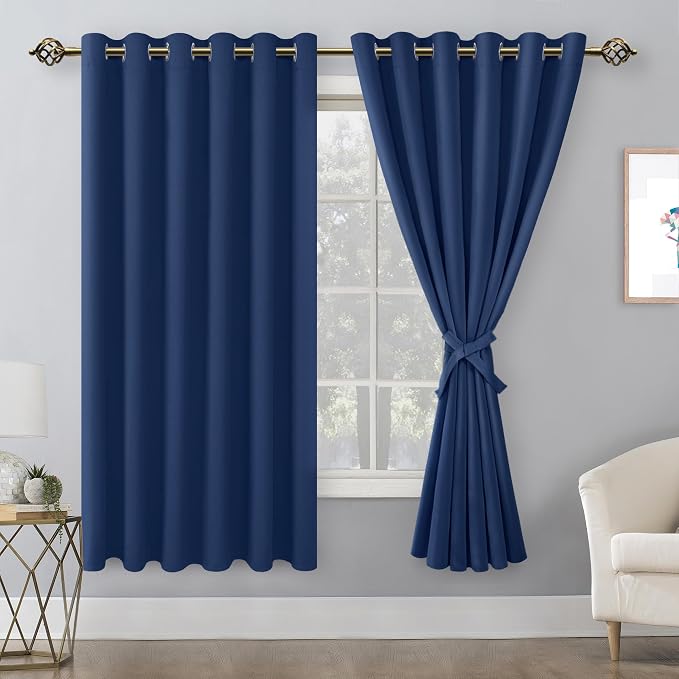 Room Darkening Curtains for Bedroom, 70 x 63 Inches, 2 Panels | Thermal - Image 8