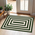 Front Door Mat Indoor Outside Entrance, 2x3 Green White Modern Rug | Non-Slip by Othilic