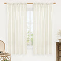 Light Filtering Cream Linen Blended Curtains 63 Inch by LAMIT