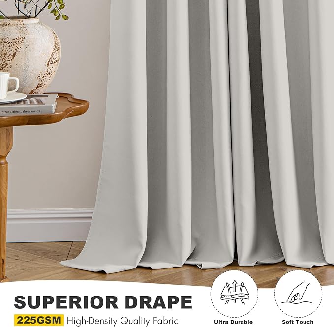 MIULEE Blackout Curtains for Bedroom 2 Panels 40x54 Inch Long Natural White | - Image 5