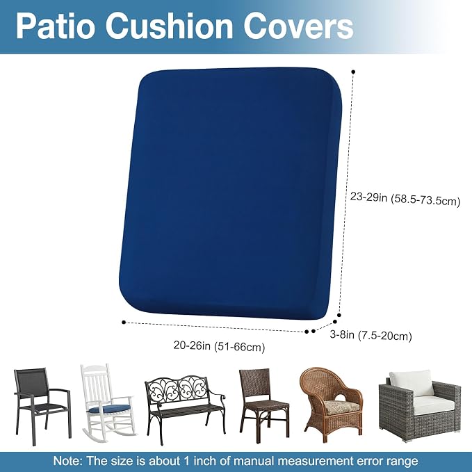 Waterproof Outdoor Cushion Covers, Stretch Patio Slipcovers | UV Resistant - Image 6