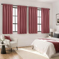 MIULEE 4 Panels Set Dusty Rose Blackout Curtains 63 Inch Length Bedroom | by MIULEE