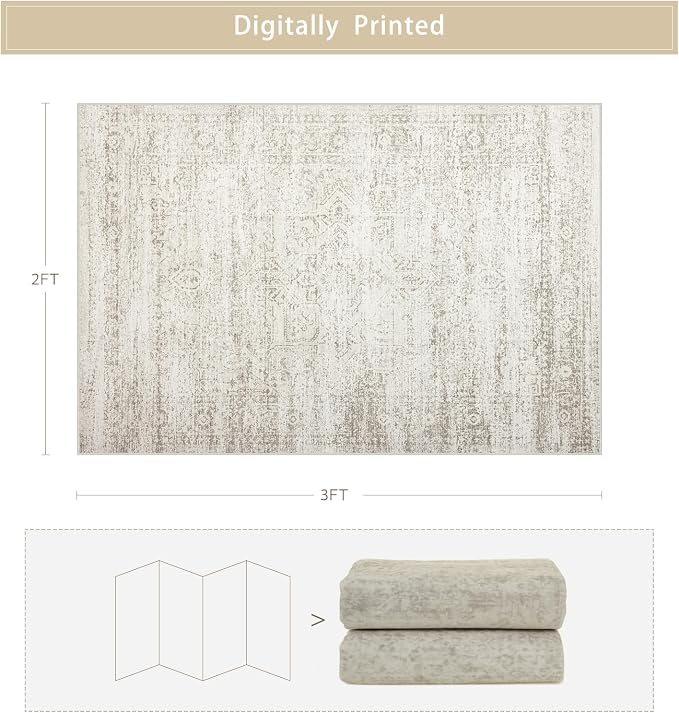 Small Washable Rugs 2x3 Entryway Area Rugs - Image 2