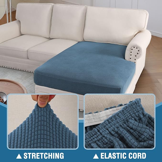 H.VERSAILTEX Sectional Couch Covers 1 Piece Chaise Slipcover L Shape Separate - Image 5