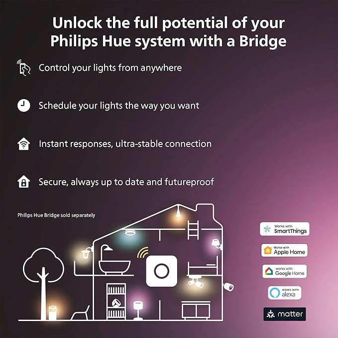 Philips Hue Indoor 16 Ft Smart LED Solo lightstrip Base Kit - 1 Pack - Control with Hue App - Compatible with Alexa, Google Assistant and Apple HomeKit| (Pack of 4)