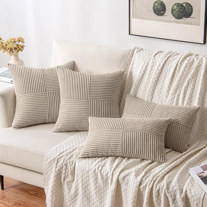 MIULEE Taupe Decorative Throw Pillow Covers - Image 4